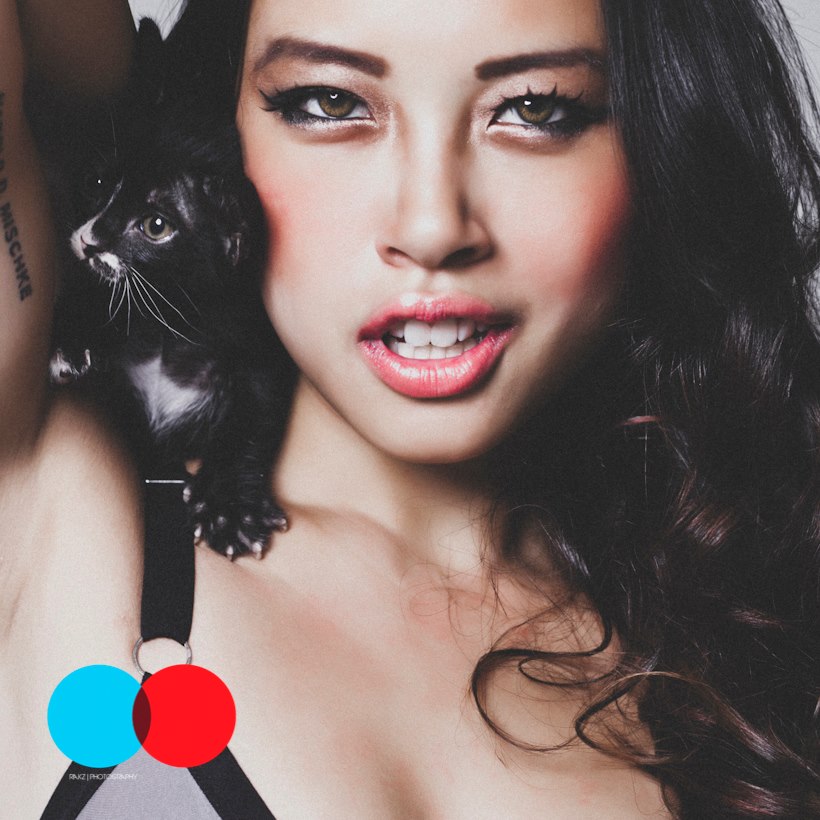 A photo from a recent shoot with Montana Rakz at his shiny new studio. Complete with a pair of kittens, Ryan Drewe Taylor, and lots of lipstick. Can't wait to see the rest!